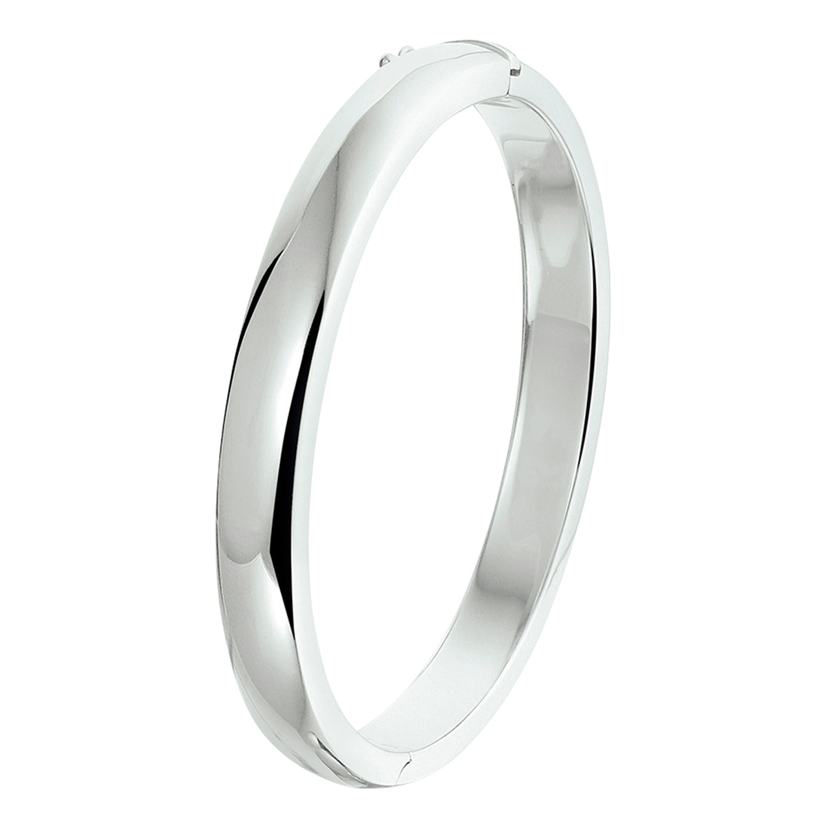 Armreif Scharnier massiv 8 mm Silber rhodiniert