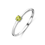 Ring mit Geburtsstein Peridot August Silber rhodiniert