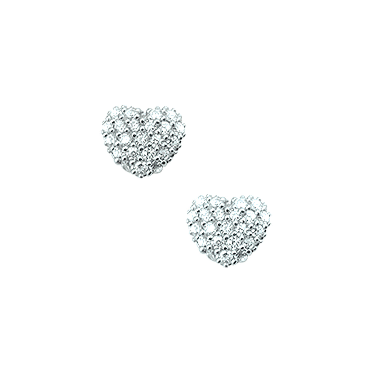 Ohrstecker Herz Zirkonia Silber rhodiniert