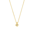 collier lab grown diamant 0.05ct g vs 40 - 42 - 44 cm 14K geelgoud - rond