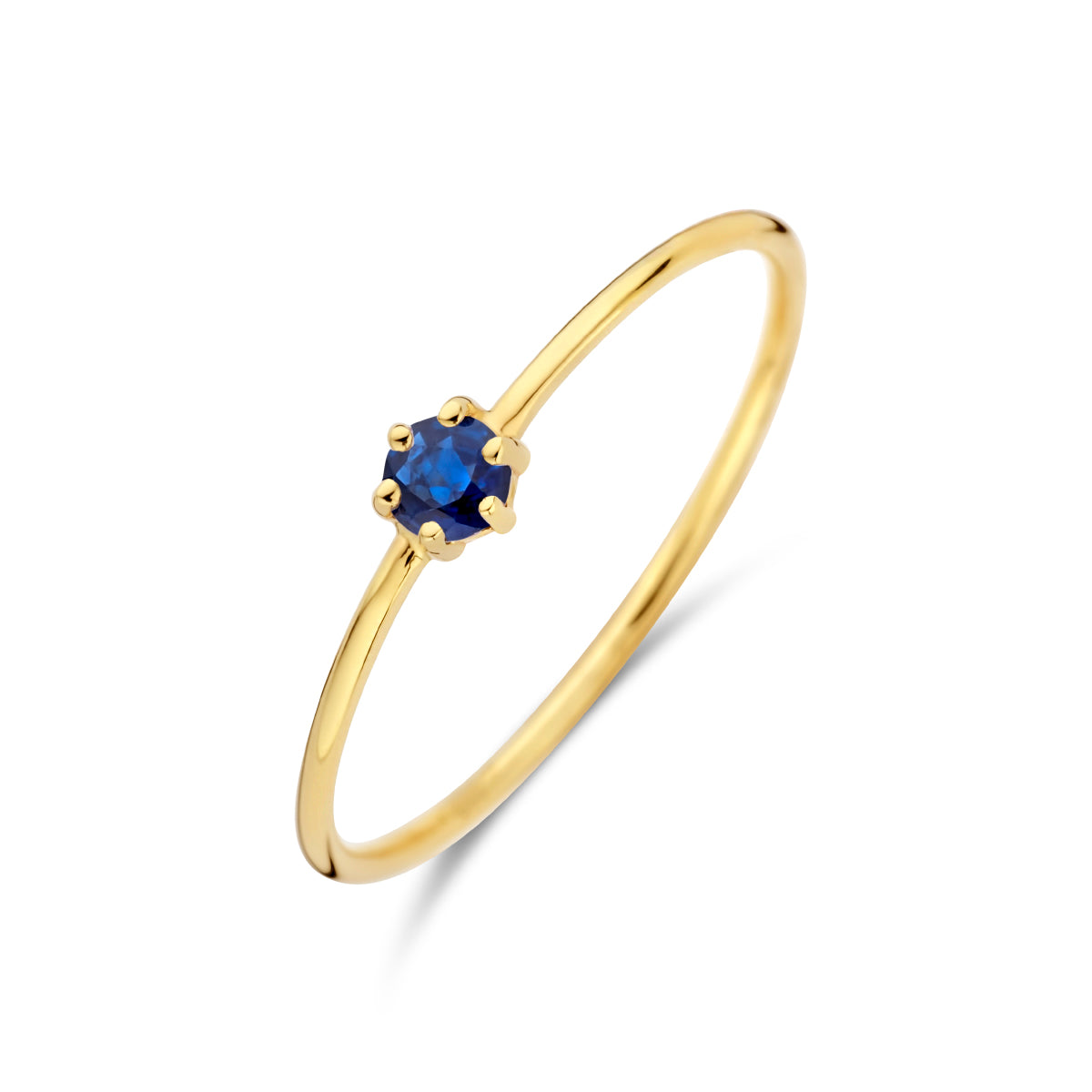 Ring mit Geburtsstein Saphir 14. September Gelbgold