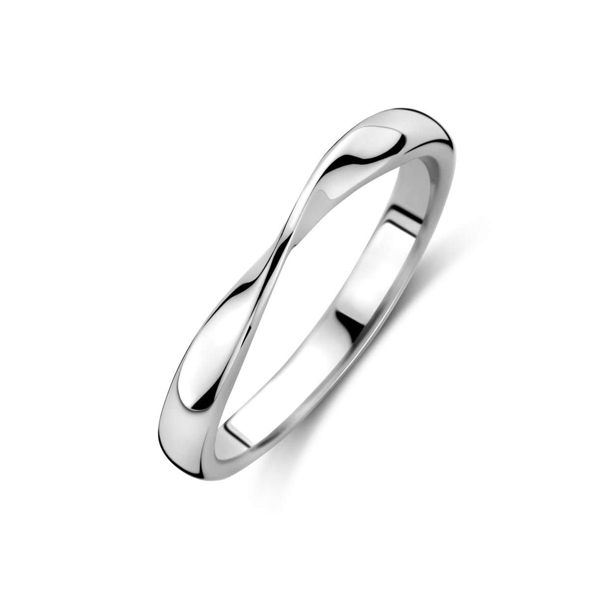 Ring gedrehtes Silber rhodiniert