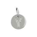 hanger letter m zirkonia zilver gerhodineerd