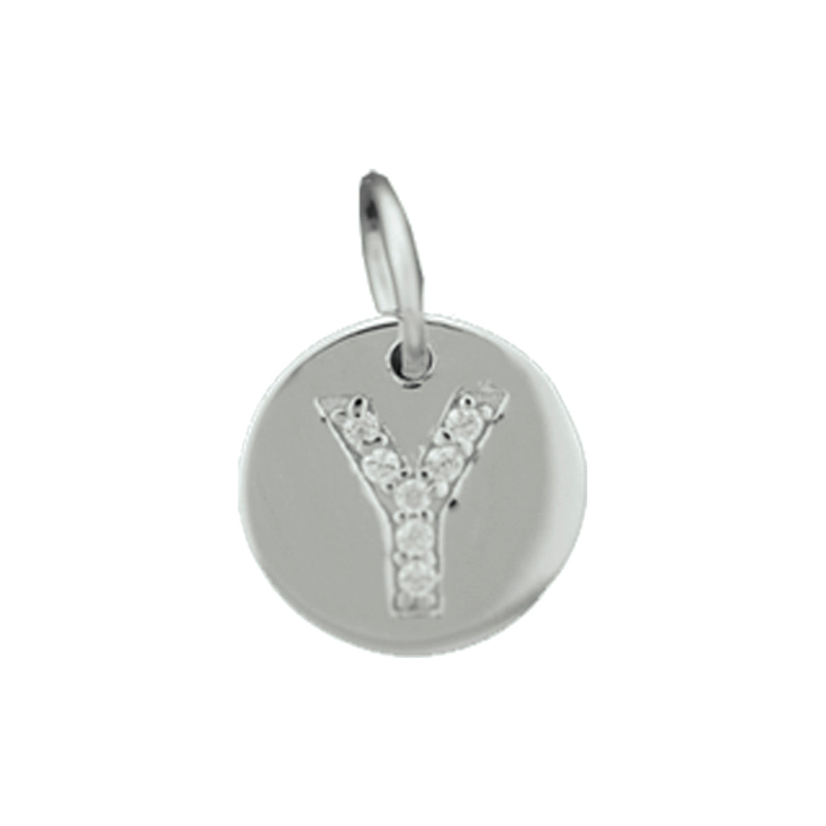 hanger letter m zirkonia zilver gerhodineerd