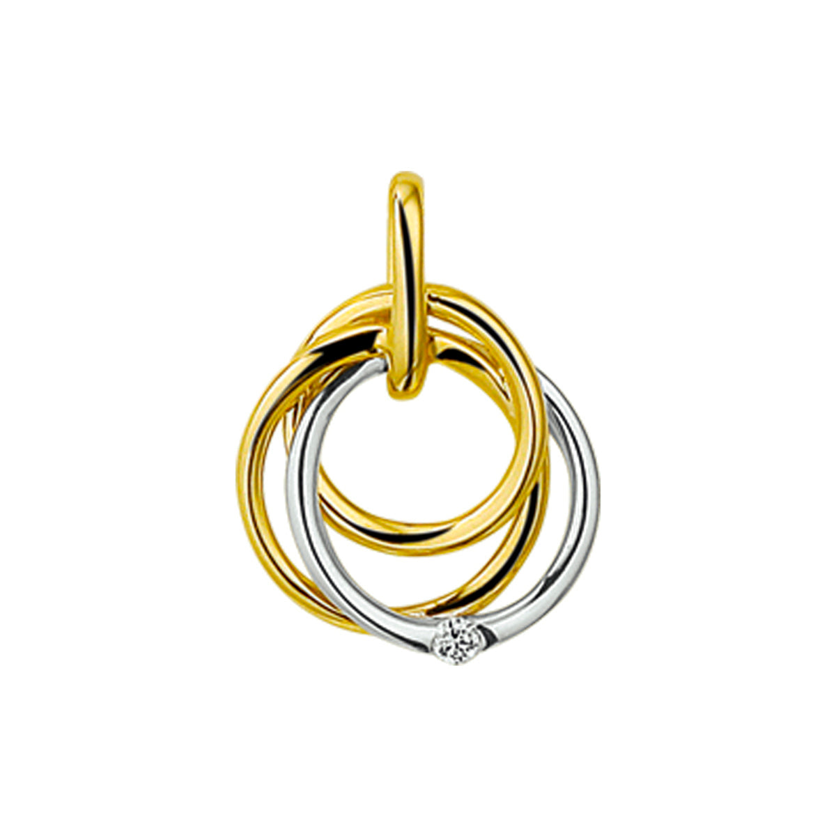 Anhänger Diamant 0,02 ct h si 14K Bicolor-Gold gelb/weiß