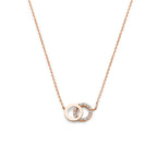 collier rondjes zirkonia 40 - 42 - 44 cm 14K roségoud