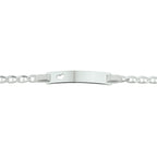 Gravurarmband Ankerplatte mit Herzchen 5,0 mm 16 - 18 cm Silber Weiß