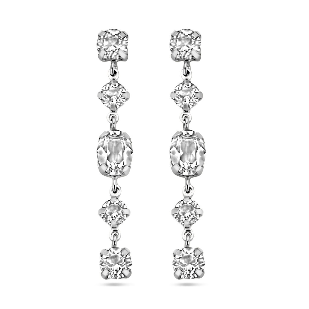 Swarovski-Ohrringe aus rhodiniertem Silber