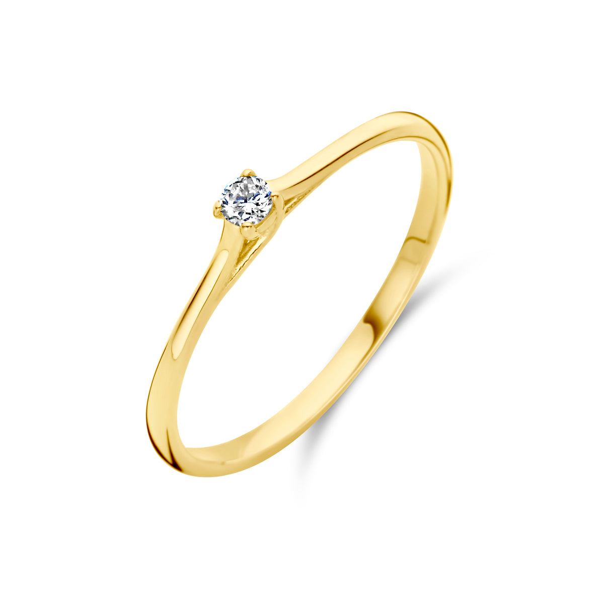 Verlobungsring Diamant 0,05 ct H SI 14K Gelbgold