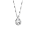 Zirkonia-Halskette 41 + 4 cm Halo-Silber rhodiniert