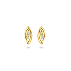 Ohrstecker Zirkonia 10 mm 14K Gelbgold