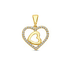 9k hanger hartjes zirkonia 13 mm 9K geel