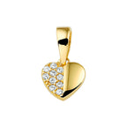hanger hart zirkonia 14K geelgoud