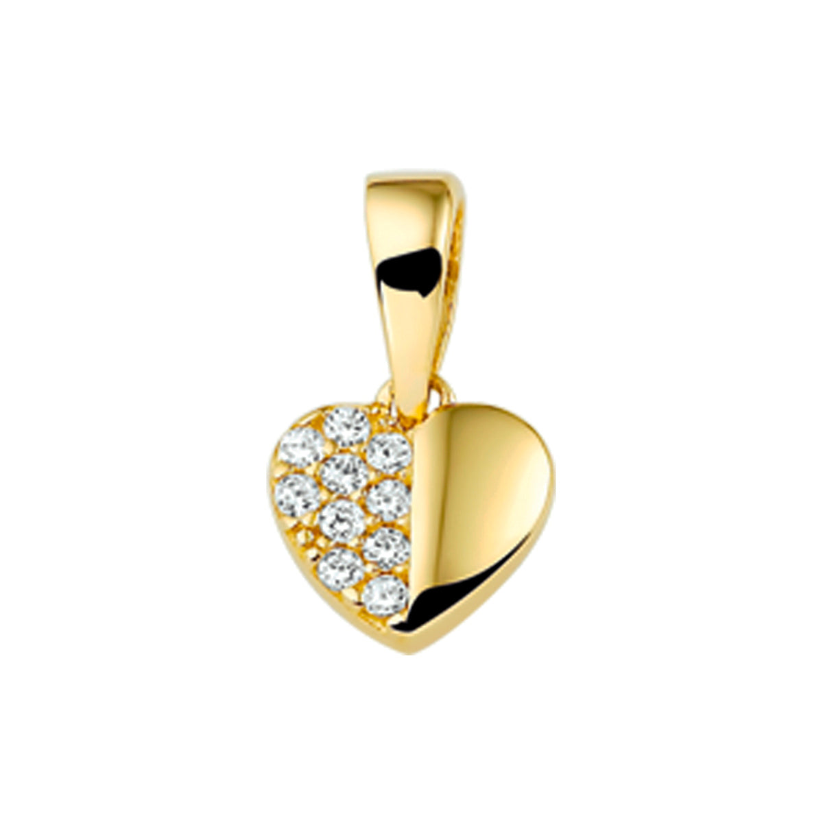 Anhänger Herz Zirkonia 14K Gelbgold