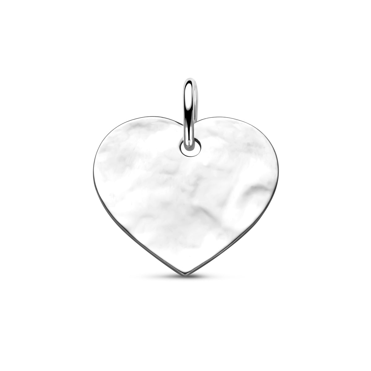 graveerhanger hartje gehamerd 15,5 mm zilver gerhodineerd
