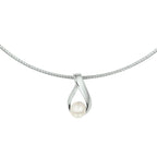 Halskette Perle 42 + 3 cm Silber rhodiniert