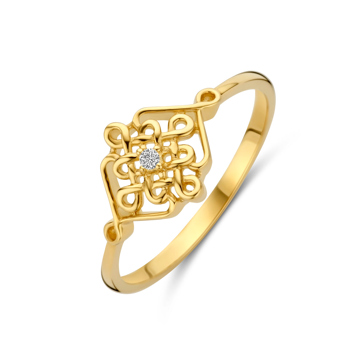 Ring Zirkonia 14K Gelbgold