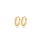 Klappcreolen Zirkonia 11 mm 14K Gelbgold