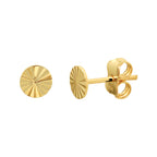 oorknoppen rond gediamanteerd 14K geelgoud
