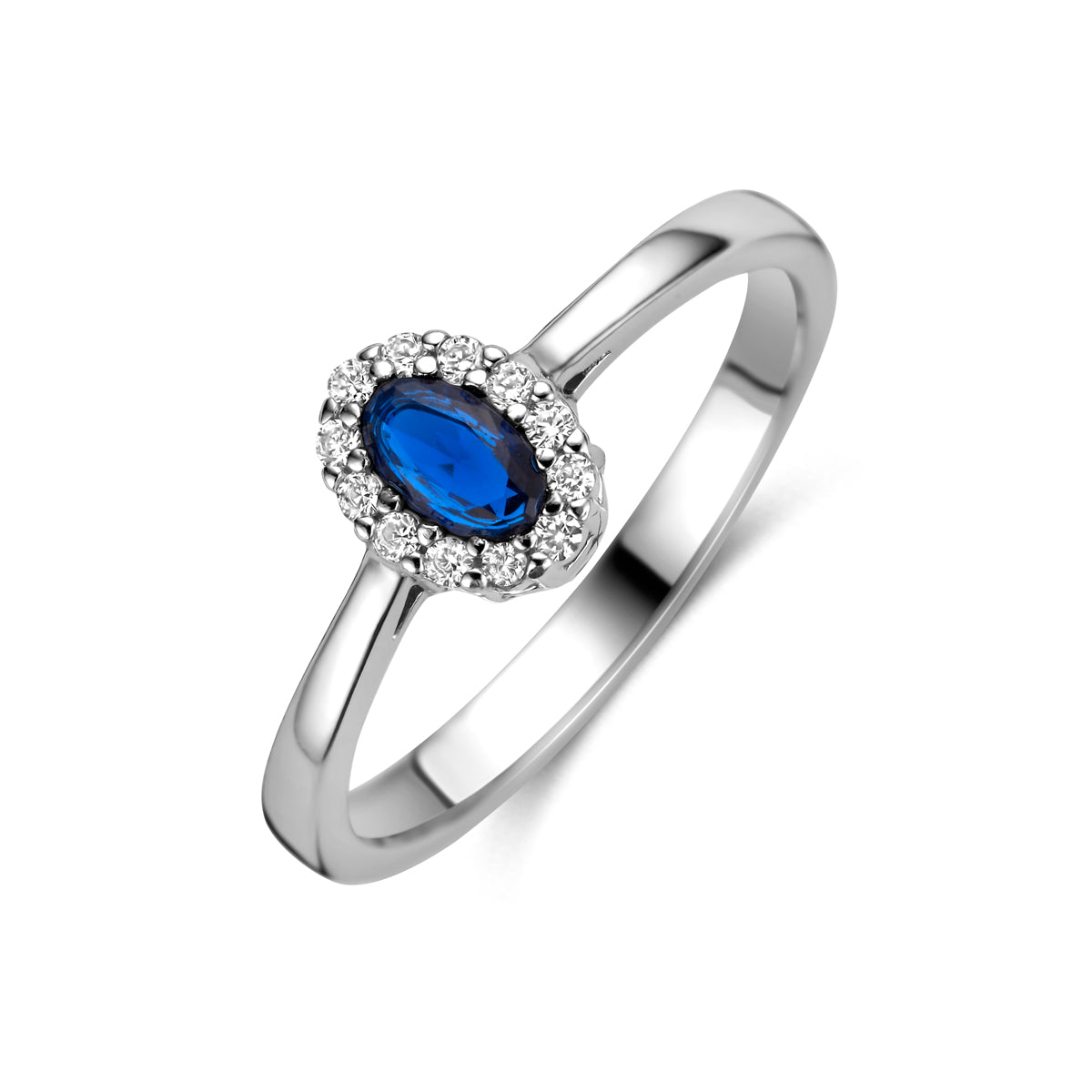 Ring Saphir Zirkonia Silber rhodiniert