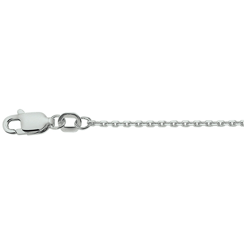 Ankerkette diamantgeschliffen 1,3 mm Silber rhodiniert