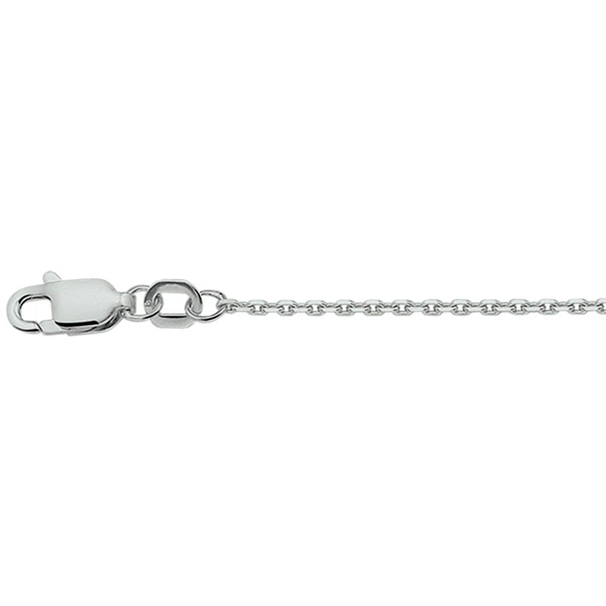 Ankerkette diamantgeschliffen 1,3 mm Silber rhodiniert