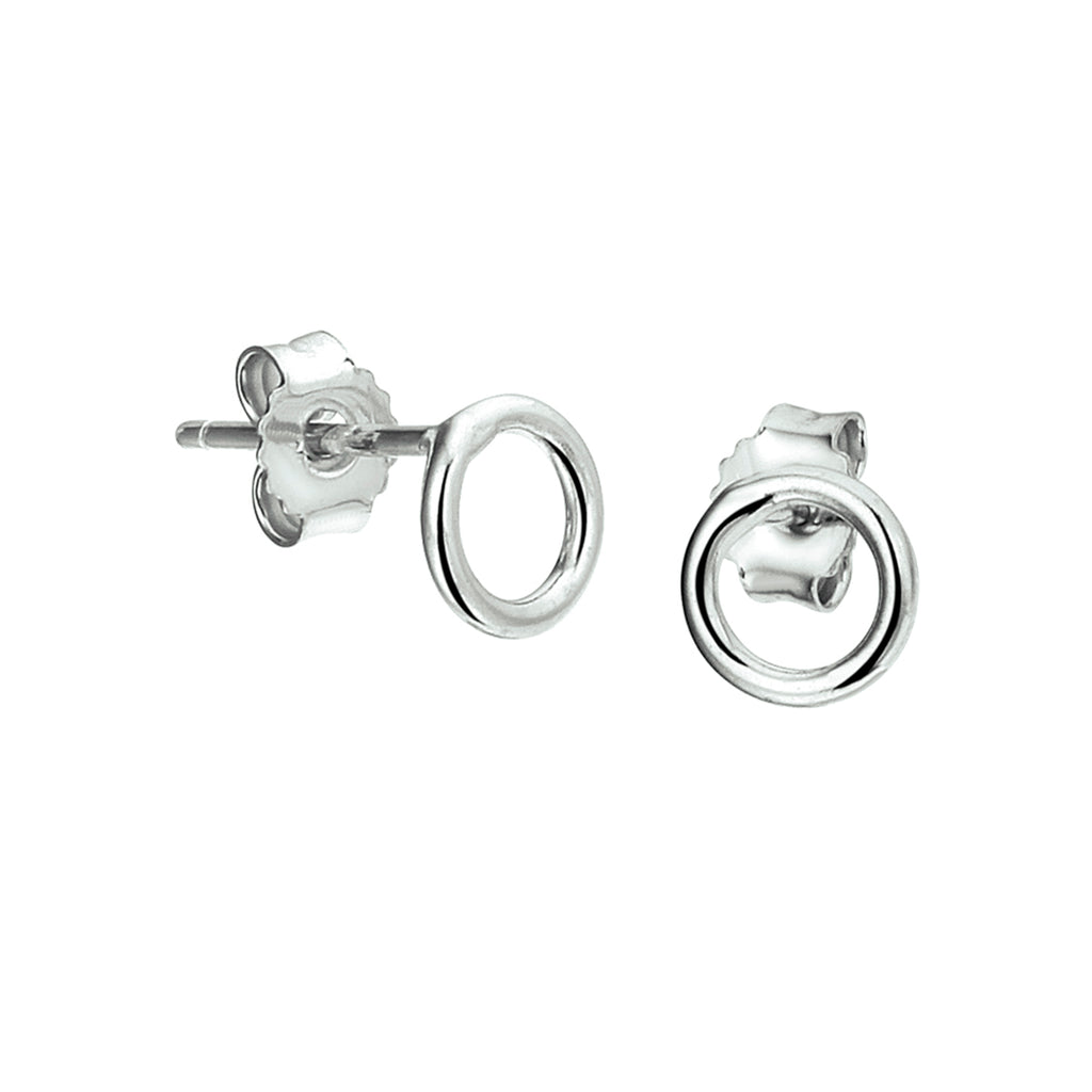 Ohrstecker Kreis Silber rhodiniert