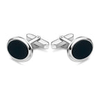 manchetknoppen onyx 18,5 mm zilver gerhodineerd