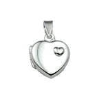 medaillon hart 13 mm zilver wit