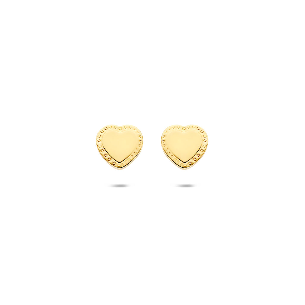 Ohrstecker Herz 6 mm 14K Gelbgold
