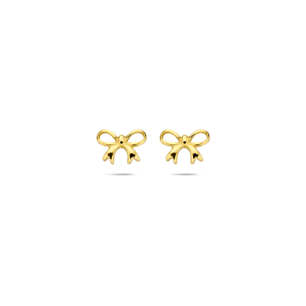 Ohrstecker Schleife 5,5 mm 14K Gelbgold
