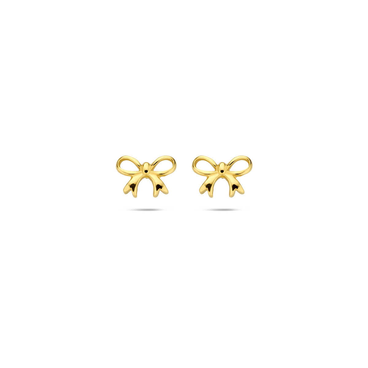 Ohrstecker Schleife 5,5 mm 14K Gelbgold