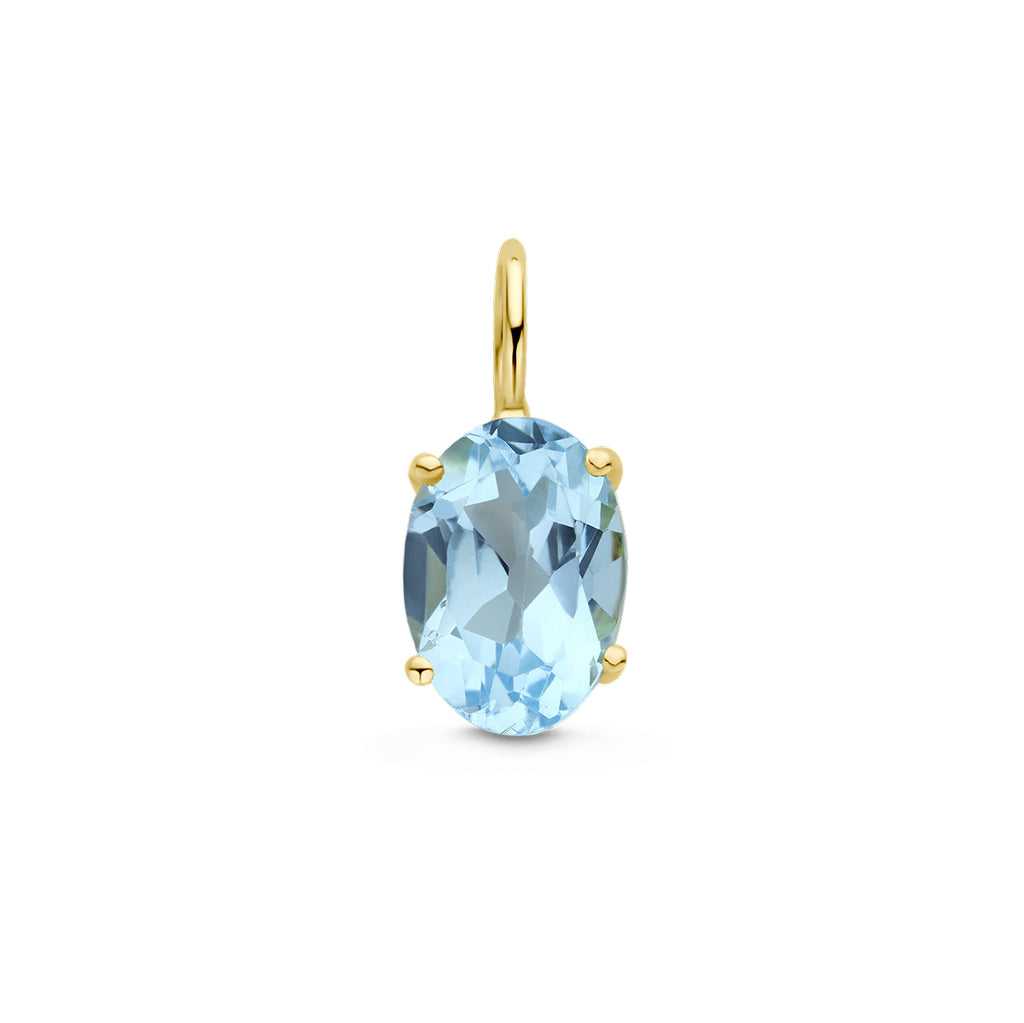 hanger blauw topaas 14K geelgoud