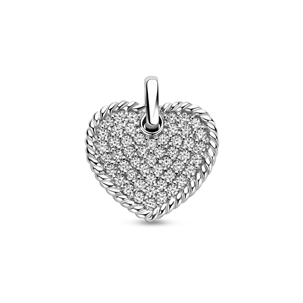hanger hartje zirkonia 17 mm zilver gerhodineerd