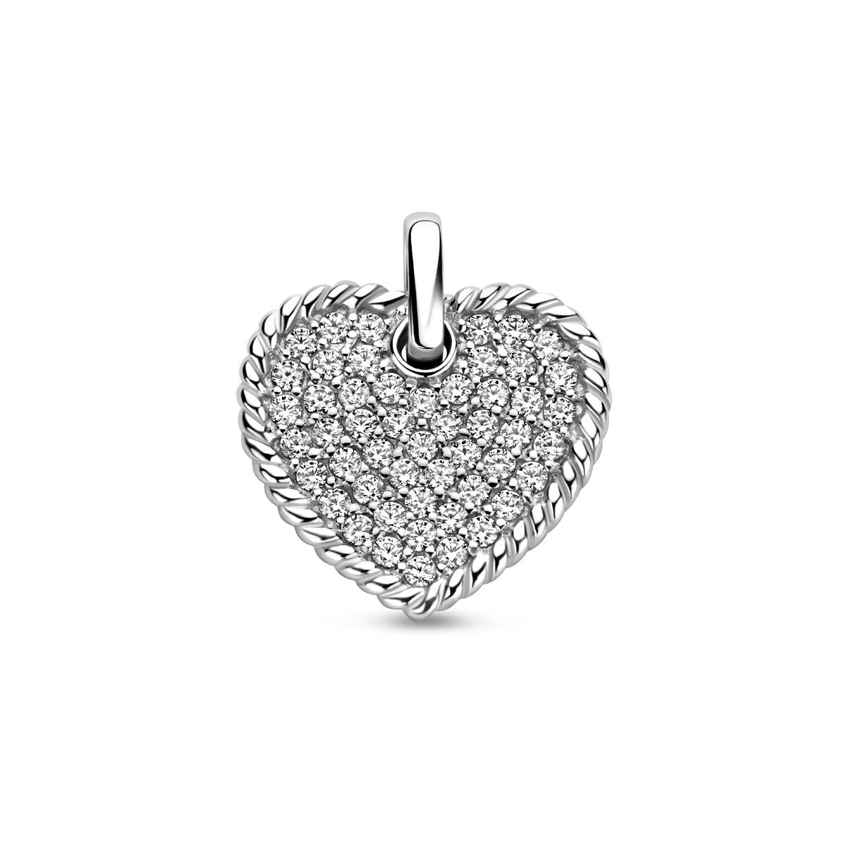 hanger hartje zirkonia 17 mm zilver gerhodineerd