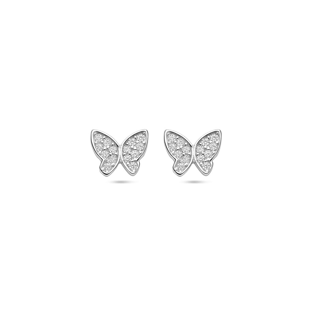 Ohrstecker Schmetterling Zirkonia 7 mm Silber rhodiniert