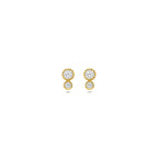 oorknoppen zirkonia 6,5 mm 14K geelgoud