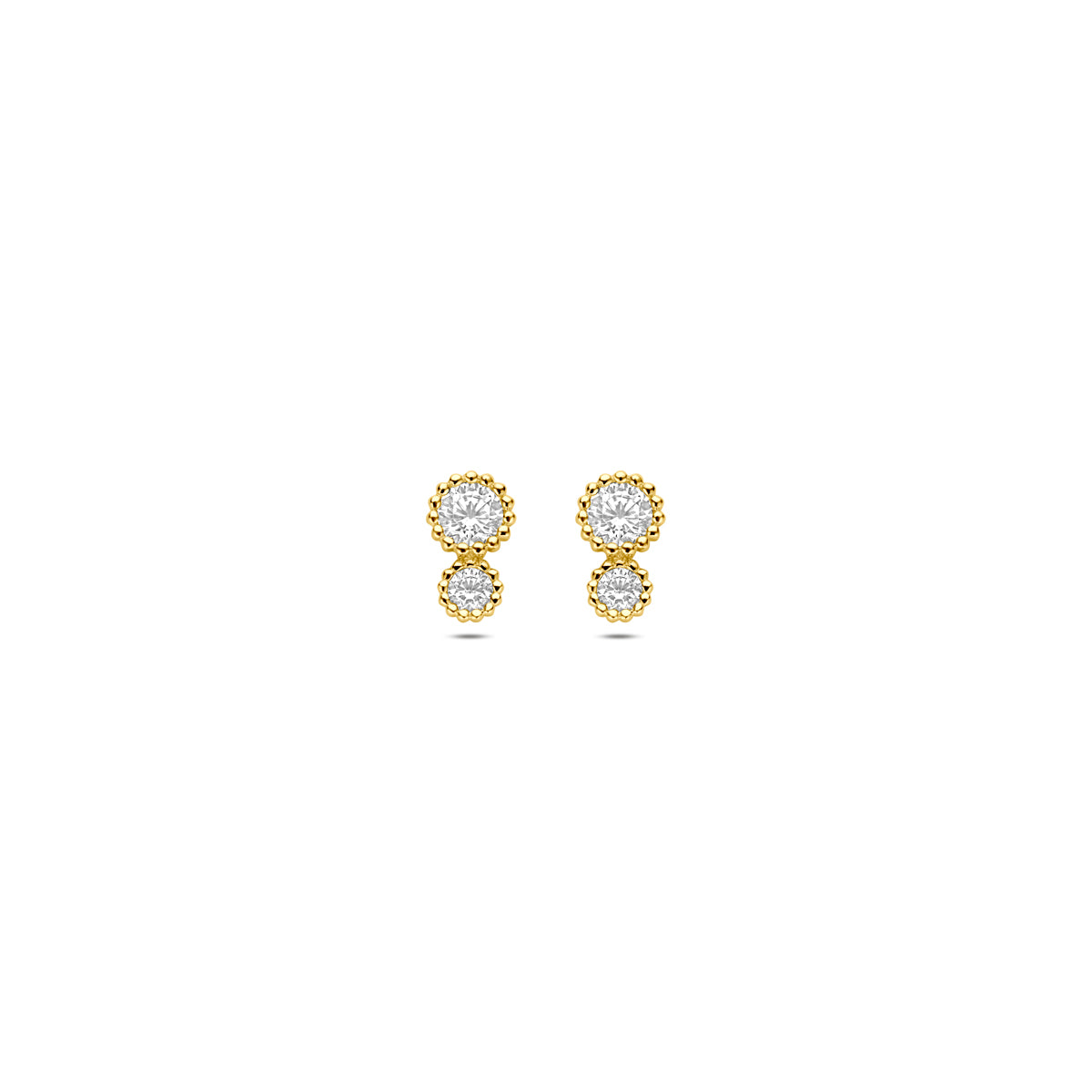 Ohrstecker Zirkonia 6,5 mm 14K Gelbgold