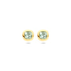 oorknoppen groen amethist 7,5 mm 14K geelgoud