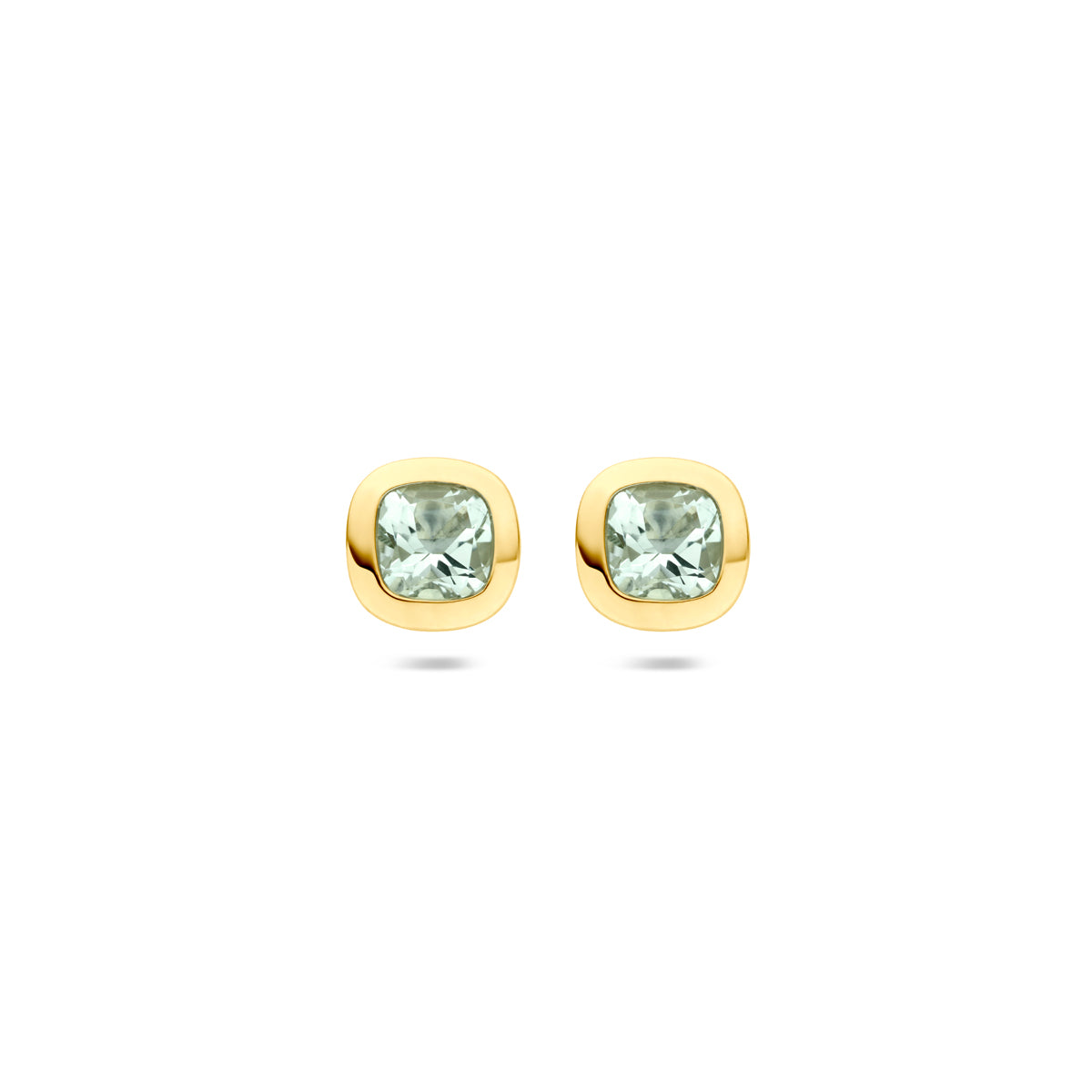oorknoppen groen amethist 7,5 mm 14K geelgoud