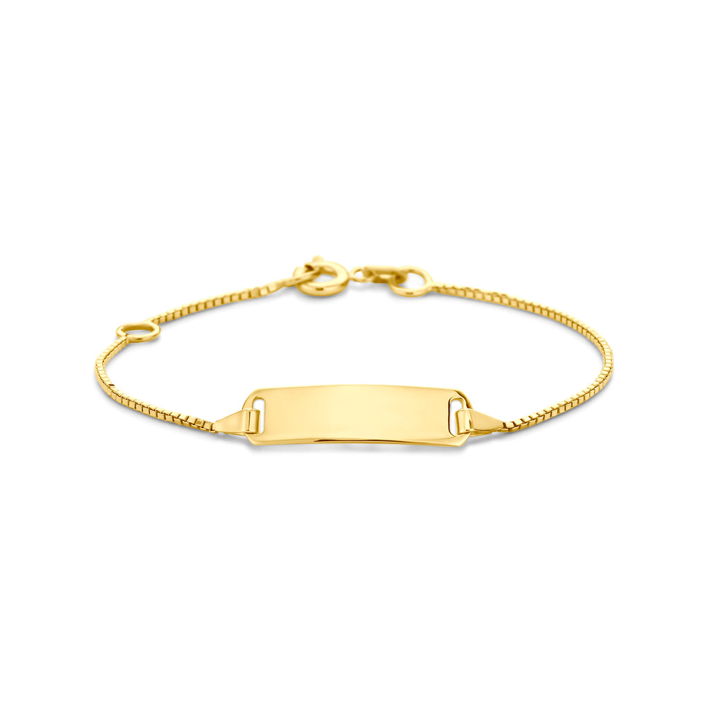 Gravurarmband Plättchen 5,0 mm 11 - 13 cm 14K Gelbgold