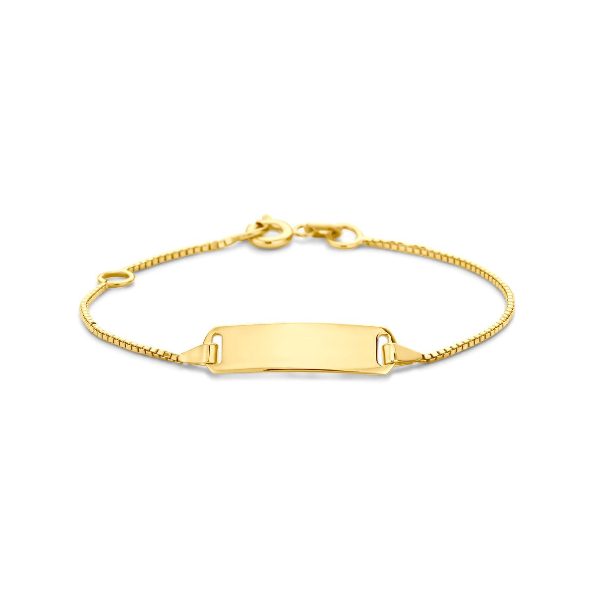 Gravurarmband Plättchen 5,0 mm 11 - 13 cm 14K Gelbgold