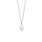 collier synth. parel 40 cm zilver gerhodineerd