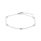 Armband Herzchen 16,5 - 17,5 - 18,5 cm Silber rhodiniert