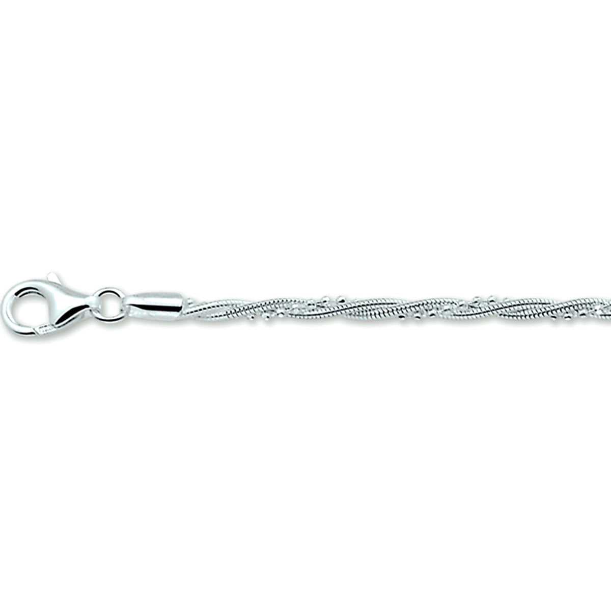 Armband geflochten 2,7 mm 19 cm Silber rhodiniert