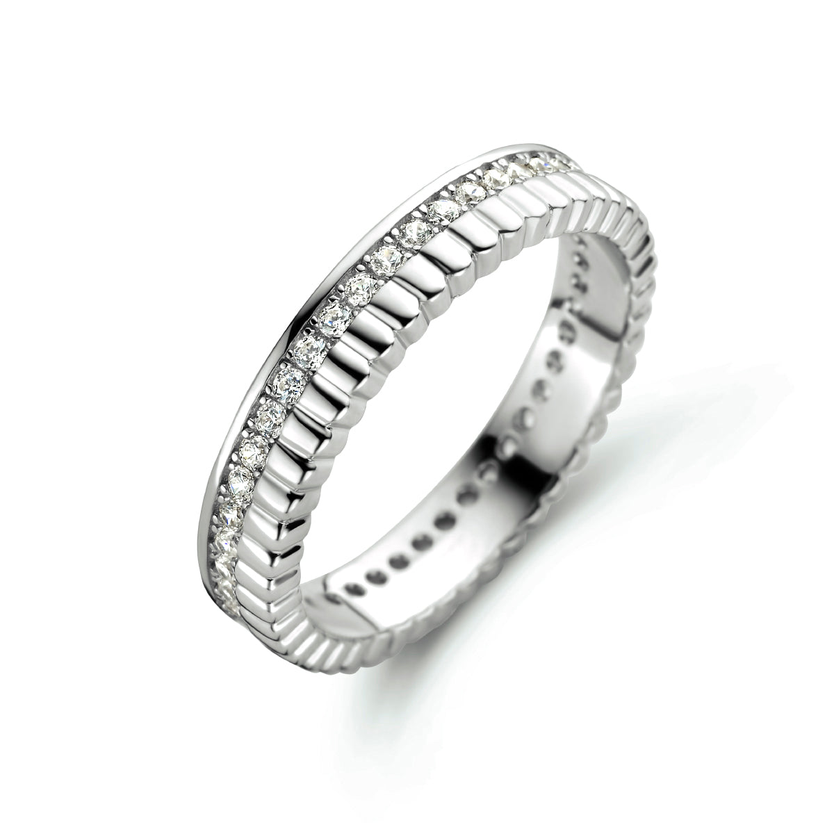 Ring Zirkonia Silber rhodiniert