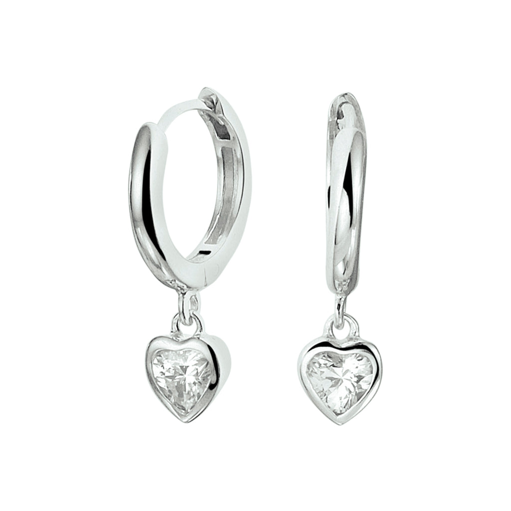 klapoorringen hart zirkonia zilver gerhodineerd