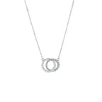 Halskette runder Zirkonia 41 - 43 - 45 cm Silber rhodiniert