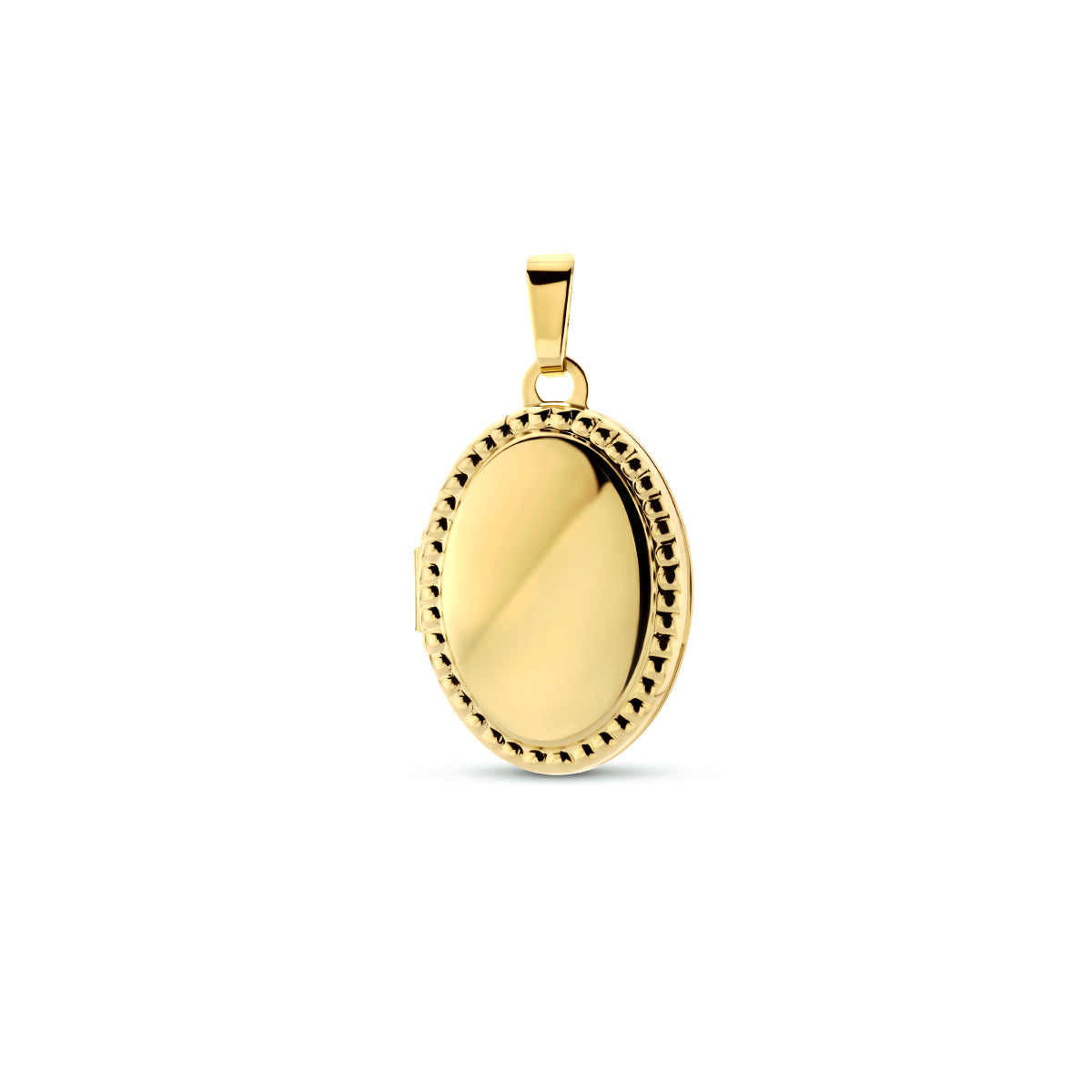 9k medaillon ovaal bolletjes 18,5 mm 9K geel - ovaal