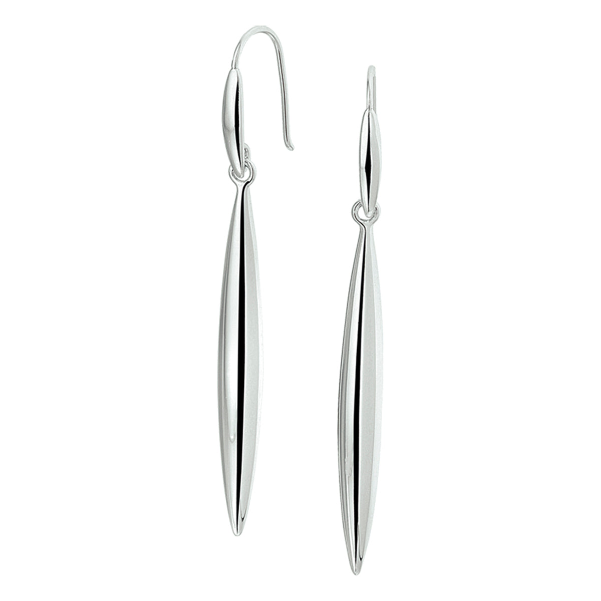 Ohrringe mit französischem Haken, Silber rhodiniert